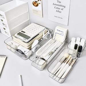 Office Organizer <b>Storage</b> Box Rectangle Uncapped <b>Stackable</b> Desk <b>Drawer</b> Divider For Stationery Pens Small Medium Large Sizes - Product Image 1