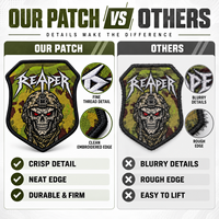 Patch tactique brodé écologique 2 " x 1.6 " avec logo personnalisé à transfert floral, à fixation auto-agrippante, pour uniformes d'extérieur