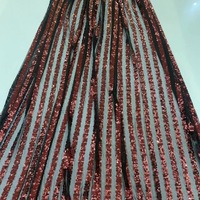Tissu en dentelle brodée avec paillettes vin bordeaux, nouvelle collection 2020