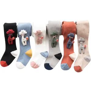 New fashion korean winter cotton cartoon baby leggings pantyhose kids tights with box package
