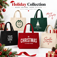 Sac fourre-tout en toile grand format JC BASIC, rouge Noël, imprimé personnalisé, durable, à soufflet large, grande capacité, vente en gros et au détail