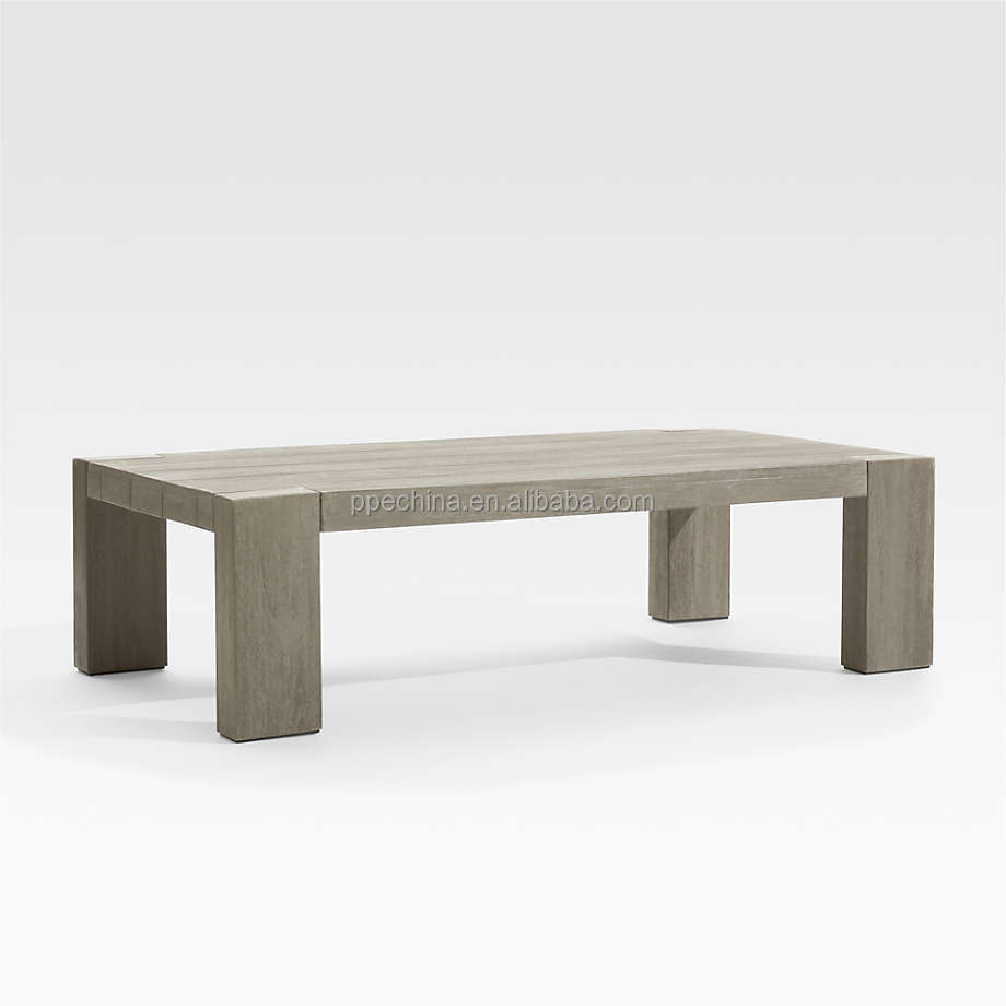 Wholesale Modern Weatherproof Table Simple Terrace Outdoor Furniture Coffee Table With Teak Frame
