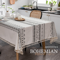 Washable Polyester Red Lace Embroidered Table Cloth
