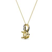 Collier à pendentif Semi-montant, ensemble de colliers avec fermoir cloutée en diamant, or jaune 14K