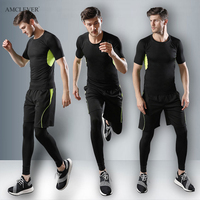 Leggings de compression pour hommes AMLClever, pantalon moulant à taille élastique pour le football, la gym, l'entraînement quotidien, tenue athlétique, logo personnalisé