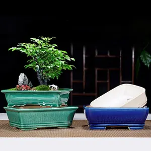 Chinese Yixing Bonsai Pots Ceramic Flower Garden Pots Planters Glazed Ceramic Pots For Bonsai