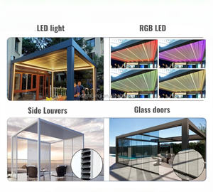 ศาลาพักผ่อนแบบไบโอคลามาติก อลูมิเนียมน้ำหนักเบา กันน้ำ พร้อมมอเตอร์ ประกอบง่าย เหมาะสำหรับการปรับปรุงสวนหลังบ้านขนาดเล็ก - Product Image 5