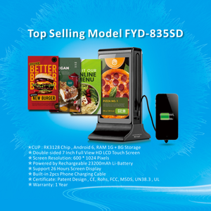 Kỹ thuật số hiển thị <span class=keywords><strong>menu</strong></span> 20000 mAh Trạm Sạc điện thoại di động sạc máy nghe nhạc quảng cáo Powerbank bảng nhà hàng <span class=keywords><strong>menu</strong></span> ngân hàng điện - Product Image 2