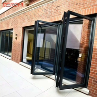 DERCHI USA Design moderne en alliage d'aluminium économie d'énergie coupe-vent accordéon porte pliante pour balcon patio et résidence