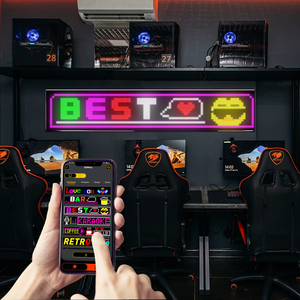 แผงเมทริกซ์ LED สีสันสดใส RGB 287x28 ซม. จอแสดงผล RGB ในร่มพร้อมอะแดปเตอร์รีโมทคอนโทรล IP65 กันน้ำสำหรับป้ายร้านอาหารบาร์ - Product Image 4