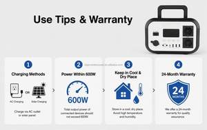 Station d'alimentation portable LiFePO4 600W 576Wh OEM ODM, kit générateur solaire EU 220V avec panneau solaire pliable 100W pour camping et camping-car - Product Image 4