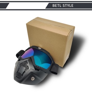 Mengendarai Helm Kacamata Sepeda Motocross Dapat Dilepas Modular Filter Mulut Helm Wajah Terbuka - Product Image 5
