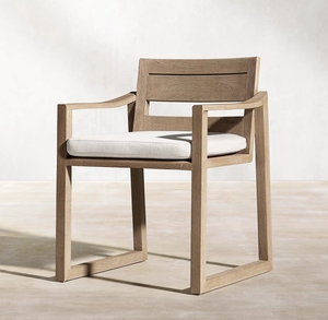 Ensemble <span class=keywords><strong>table</strong></span> et chaise de jardin extérieur pour hôtel et <span class=keywords><strong>restaurant</strong></span> Accoudoir en teck Chaise de salle à manger pour villa, cour, hôtels, restaurants - Product Image 3