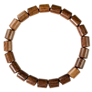 Pulsera de Madera de Sándalo Dorado con Cuentas de Barril de 7x9mm, Joyería Unisex para Uso Diario, Cuentas de Madera Coleccionables - Product Image 5