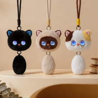 Porte-clés chat en peluche IA portable, parlant par voix intelligente, breloque de sac avec anneau pour sac à dos, sac à main, accessoire de voyage et cadeau portable