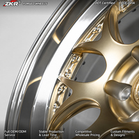 Nouvelles jantes forgées ZKR 2 pièces, centre bronze poli, lèvre polie, multi-branches, boulons, ajustement complet OEM ODM personnalisé
