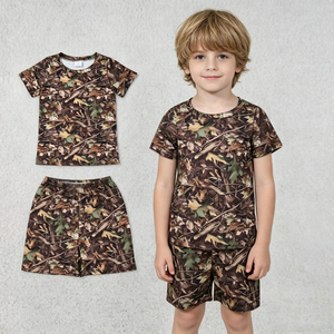Conjunto de Verano para Bebé Niño, Pantalones Cortos con Estampado de Camuflaje, 2 Piezas, Estilo Casual para Exteriores - Product Image 1