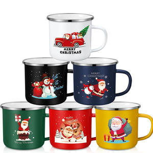 Mercado DE LA UE de EE. UU. Grueso 250ml 350ml 500ml A granel Campamento al aire libre <span class=keywords><strong>Verde</strong></span> Marrón Blanco Logotipo personalizado Esmalte Lata Café Té <span class=keywords><strong>Cerveza</strong></span> Beber Taza - Product Image 4