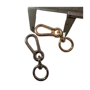 Porte-clés en alliage de zinc de style vintage avec mousqueton pivotant à 360° et anneau fendu, porte-clés en métal durable - Product Image 4