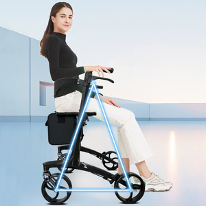 KSM-806 Foldable Carbon Fiber Ultralight Rollator <b>Walker</b> Lightweight <b>Folding</b> Rolling <b>Walker</b> Rollator with Seat and Organizer Bag - Product Image 4