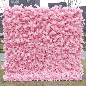 Pink and White <b>Artificial</b> <b>Flower</b> Background <b>Walls</b> for Wedding and Birthday Fake Blossom Background <b>Wall</b> Party Decorations - Product Image 2
