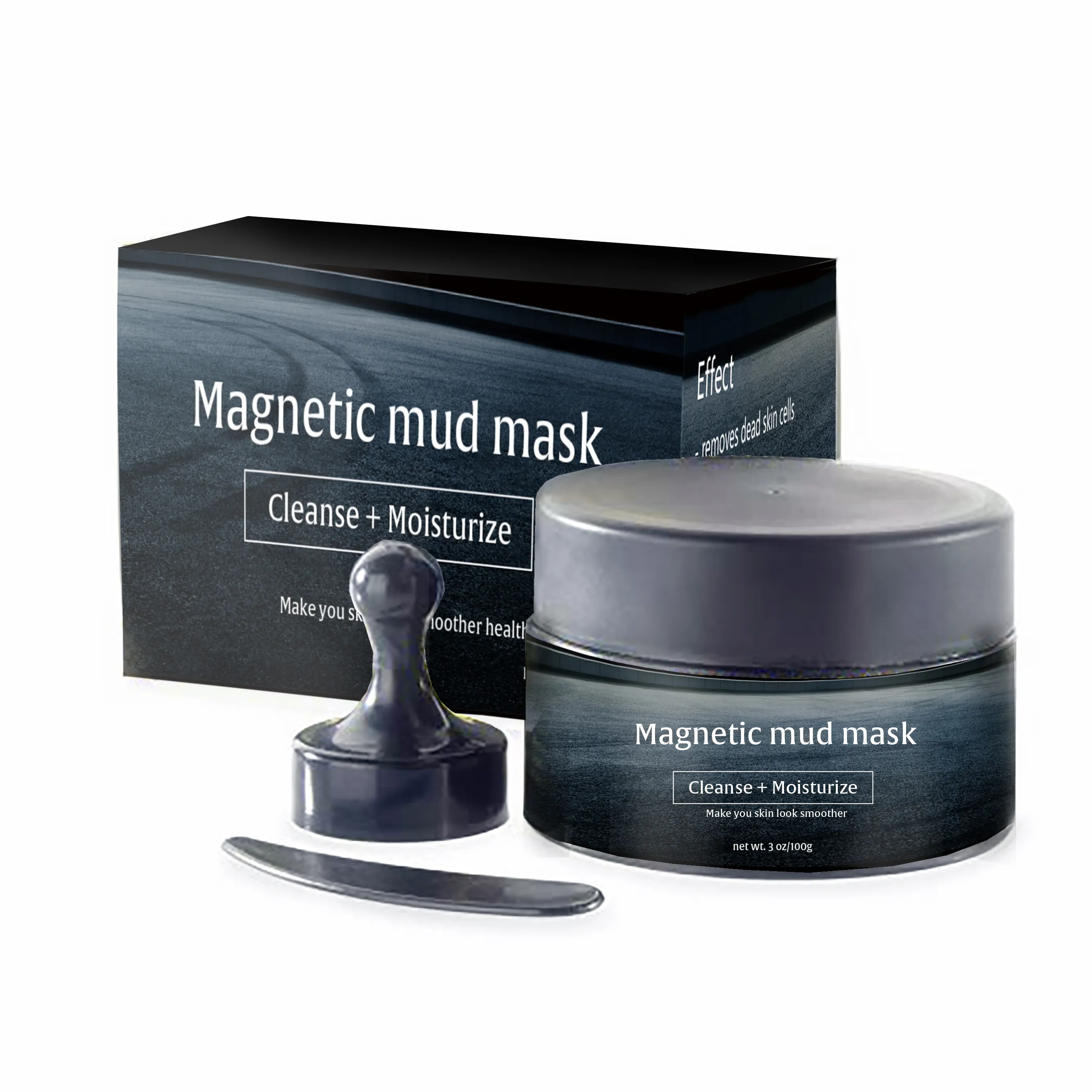 ฉลากส่วนตัว Anti Aging Mask สีดำแม่เหล็กแม่เหล็ก Charcoal Mask Magnetic Clay Mask