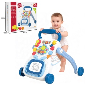 Samtoycn <span class=keywords><strong>2025</strong></span> Nhựa Học tập xe đẩy đi bộ tàu sân bay đẩy Walker bé sit-to-đứng học tập Walker với âm nhạc và bánh xe - Product Image 1