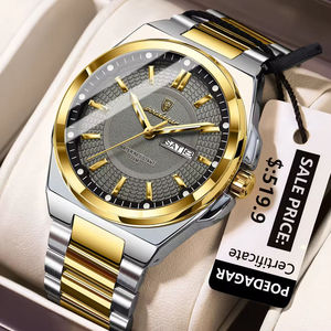 Reloj de Cuarzo de Lujo Original Poedagar 896 para Hombre, Resistente al Agua, Luminoso, con Correa de Acero Inoxidable - Product Image 2
