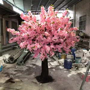 大型室外室内日本粉红色白色丝绸花假樱花人造植物树用于婚礼装饰