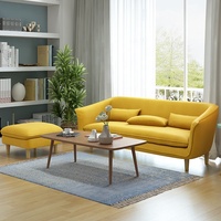 Juego de Muebles de Diseño Moderno de Alta Calidad con Tapicería de Tela, Sofá Amarillo de Ocio