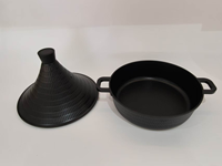 Tajine en aluminium moulé sous pression antiadhésif avec couvercle, compatible induction, pour cuisson à feu doux