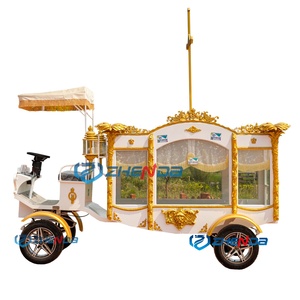 White Electric Funeral Hearse Hearse Funeral Car High Luxury Hearse Carriage for Sale Golden Cross Special Transportation - Product Image 1