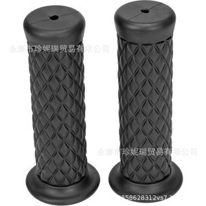 Poignées de guidon en caoutchouc diamanté, cylindriques de 22.2mm, pour ATV, moto, rénovation, mise à niveau, entretien, réparation, noir - Product Image 1