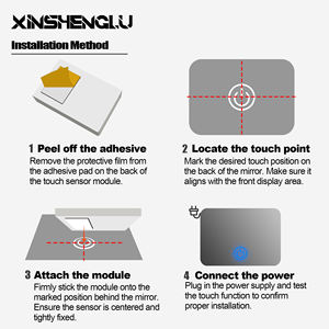 Interrupteur tactile intelligent pour miroir avec capteur de mouvement, alimentation 12V 1A 12W, trois couleurs CCT, mémoire et variateur de luminosité, prise personnalisée - Product Image 6