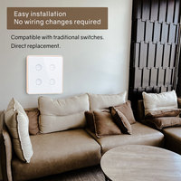 Interrupteurs d'éclairage intelligents Tuya TYSH 220v pour la maison intelligente, panneau concave de luxe, cadre en métal, compatible avec Alexa, interrupteur intelligent Tuya
