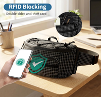 Sacs banane tactiques pour femmes et hommes, anti-RFID, résistants à l'eau, sacs bandoulière en nylon résistant à l'usure, sacs de voyage croisés