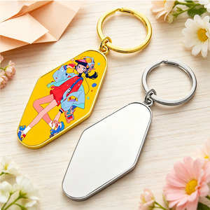 Sports Series Sublimation Blank Metal Keychain <b>Table</b> <b>Tennis</b> Pickleball Football Cross Round Tassel Rhombus - Product Image 4