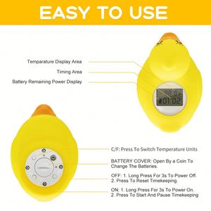 Thermomètre numérique pour baignoire de bébé, canard jaune flottant, capteur de température pour bébé, tout-petit, baignoire, piscine - Product Image 6