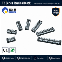 Bloc de jonction à vis 4 pôles en laiton TB-1504 pour panneau de commande, connecteur de câblage fixe, distribution d'alimentation, certifié CE