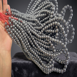 Perles de cristal hématite naturelles de 8 mm, motif de guérison, faites à la main, brins de perles en vrac, artisanat en pierres semi-précieuses - Product Image 3