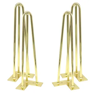 Gold Table Legs Hairpin Table Gold Furniture Legs for Tables Round Glass Steel Chrome Dining Coffee Metal New Vanity Modern