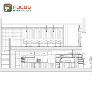 Vitrina de Café de Alta Capacidad con Panel de Vidrio Templado, Área de Exhibición de Mercancía, Vitrina de Café para Tienda - Product Image 3