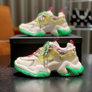 <span class=keywords><strong>Basket</strong></span> Femme Chic OEM/ODM <span class=keywords><strong>semelle</strong></span> épaisse chaussure de course rose/vert grosse plate-forme 2023 femmes baskets chaussures de marche - Product Image 6