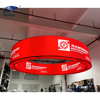 Bannière LED suspendue personnalisée pour stand d'exposition, enseigne publicitaire de plafond, bannière d'affichage pour stand de salon professionnel