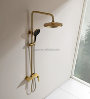 Robinet de douche thermostatique à 3 poignées en laiton massif avec valve en céramique, commande facile, touches piano, finition polie, multifonctionnel, pour hôtel