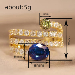 Anello a Spirale Multistrato con Design Blu, Anello Classico da Dito per Donne - Product Image 4