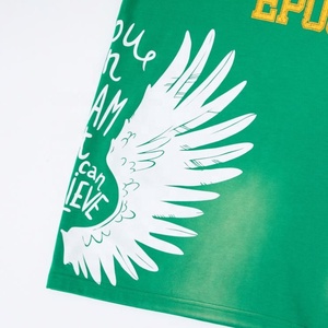 Camiseta Retro de Algodón 100% para Hombre, Estilo Urbano, Parches, Lavado Ácido Personalizado, Corte Holgado Deportivo, Impresión Digital de Letras - Product Image 5