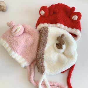 Cappello caldo per bambini orecchie <span class=keywords><strong>di</strong></span> cervo invernali simpatici bambini e bambine copricapo in lana <span class=keywords><strong>di</strong></span> <span class=keywords><strong>agnello</strong></span> a prova <span class=keywords><strong>di</strong></span> vento - Product Image 4