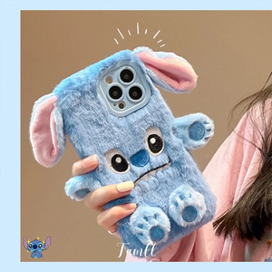 Custodie per telefoni in peluche con punto cartone animato 3D per iPhone 15 14 13 12 11 Pro Max XR XS MAX X <span class=keywords><strong>coppia</strong></span> <span class=keywords><strong>Cover</strong></span> morbida Anti-goccia - Product Image 3