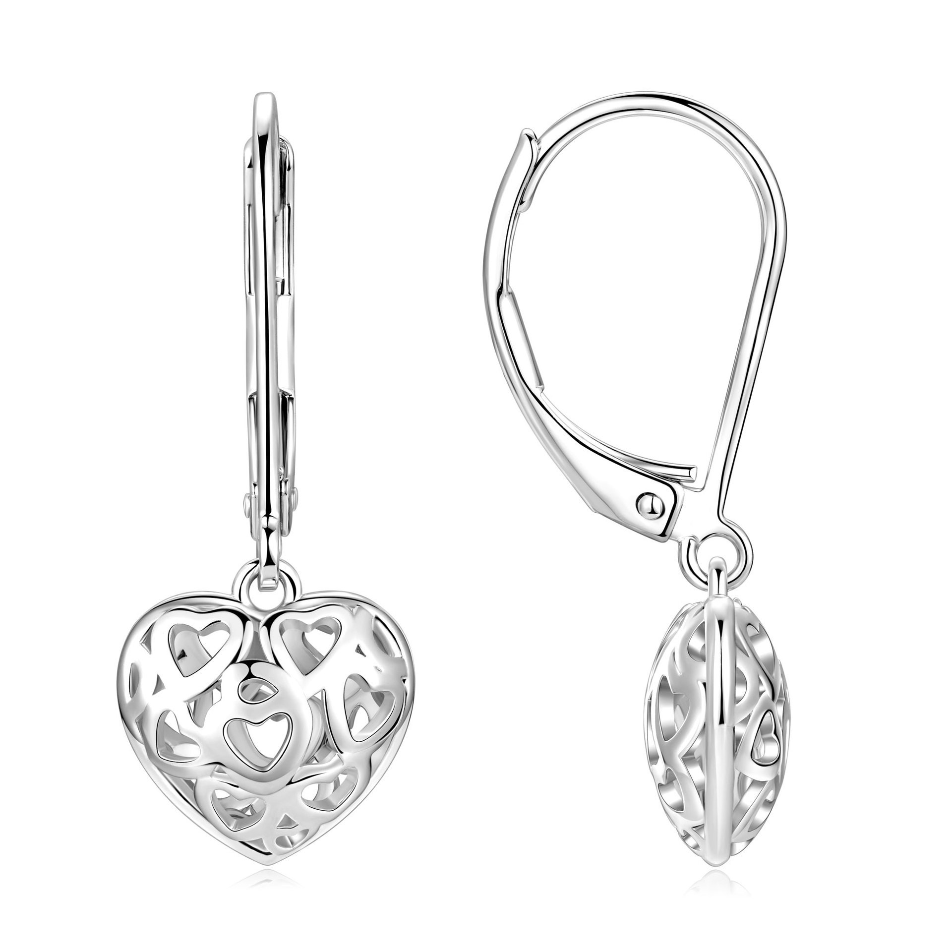 Hollow heart-shaped eardrops[KWhite]